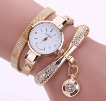Crystal Round Dial Luxury Wrist Watch Dress Gold Ladies Casual Bracelet