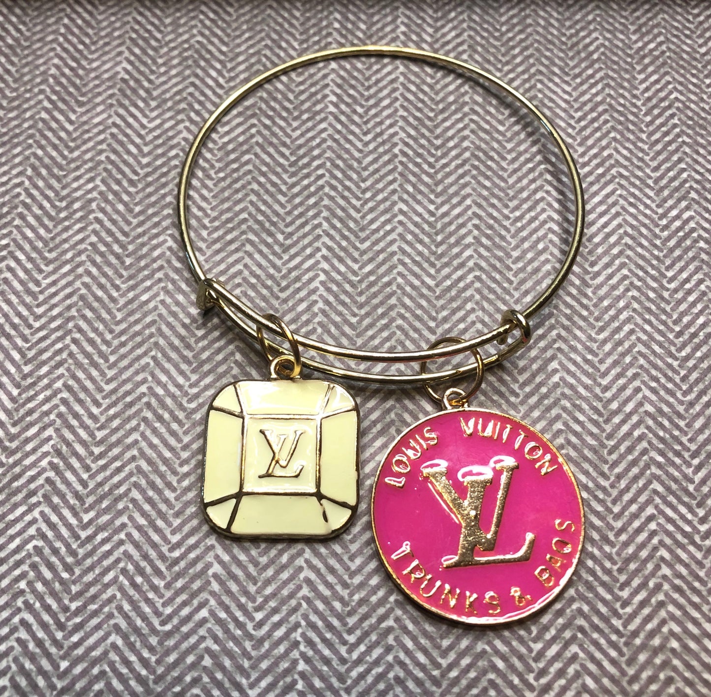 Pink LV & White LV Gold Bangle