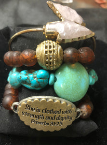 Turquoise African Brass with Amber