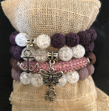 Rose Lava and Crystal Bead Stack