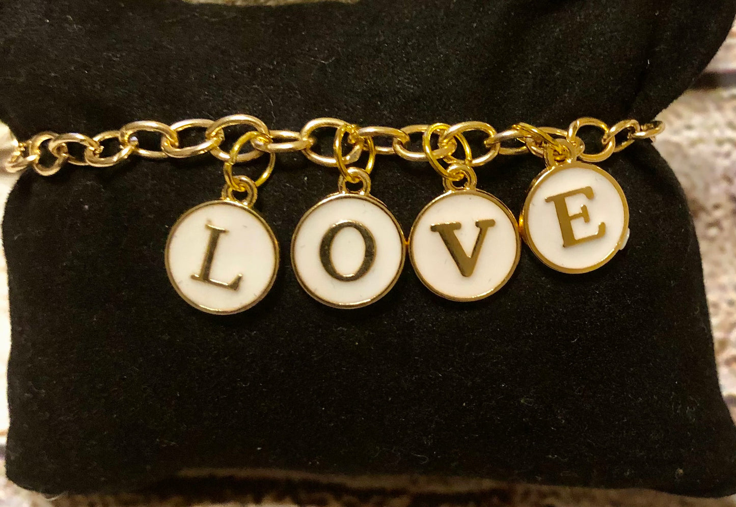 Gold Love Linked Charmed Bracelets