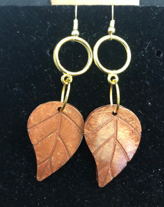 Resin Leaf Dangling Earrings