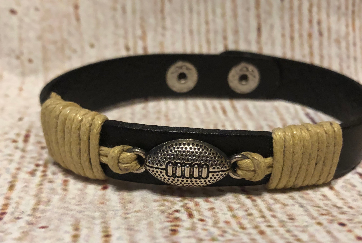 Football Leather Band Bracelet