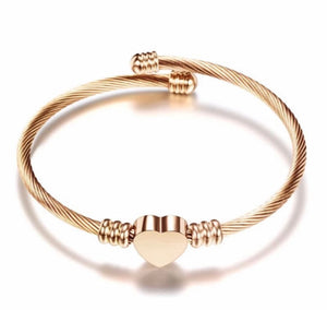 Stainless Steel Gold Plated Love Bangles