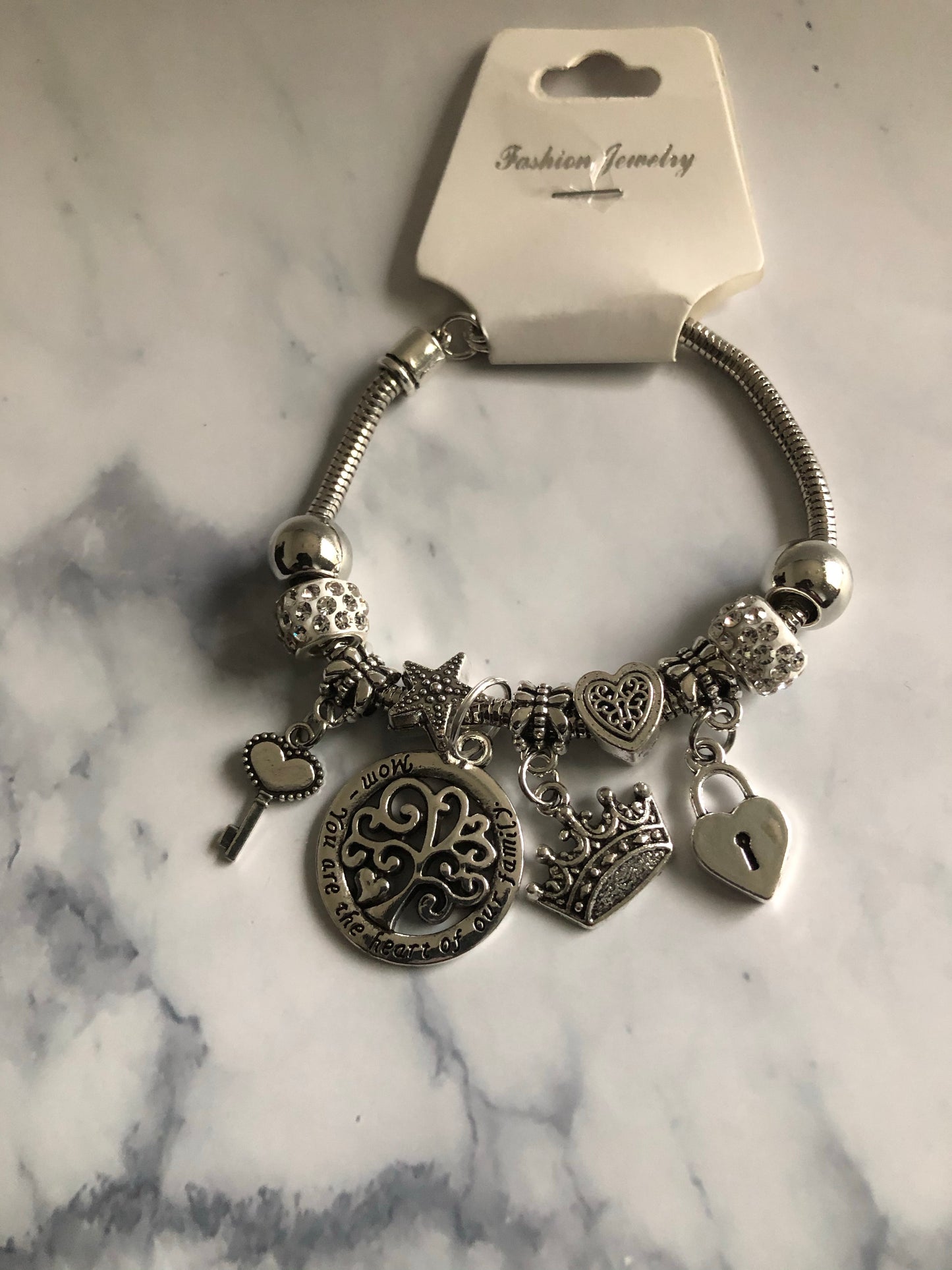 Mother’s Love Charmed Bracelet Silver