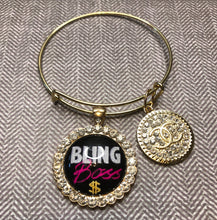 Bling Charm with Gold CC Charm Bangle