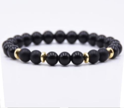 Aromatherapy Essential Oil Diffuser Bracelet Black Onyx Stones