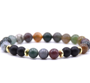 Aromatherapy Essential Oil Diffuser Bracelet Indian Agate Stones