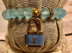 LV Light Blue Frosted Beaded Bracelet