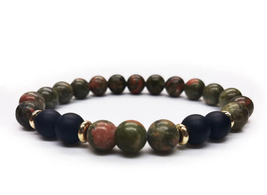 Aromatherapy Essential Oil Diffuser Bracelet Unakite Stones