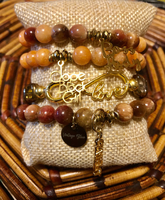 Orange Calcite and Gold Stack