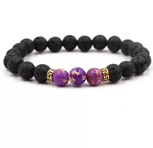 Natural Stone Purple Charoite Lava Energy aromatherapy Bracelet