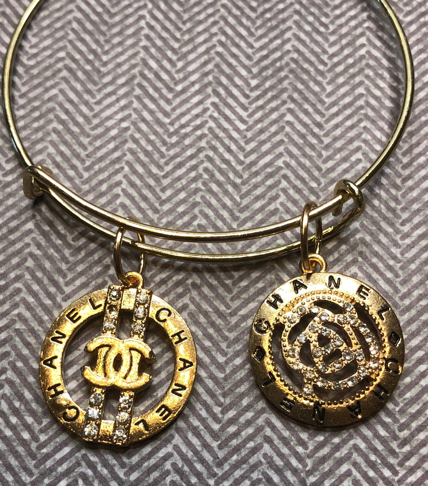 CC Double Charm Gold Bangle