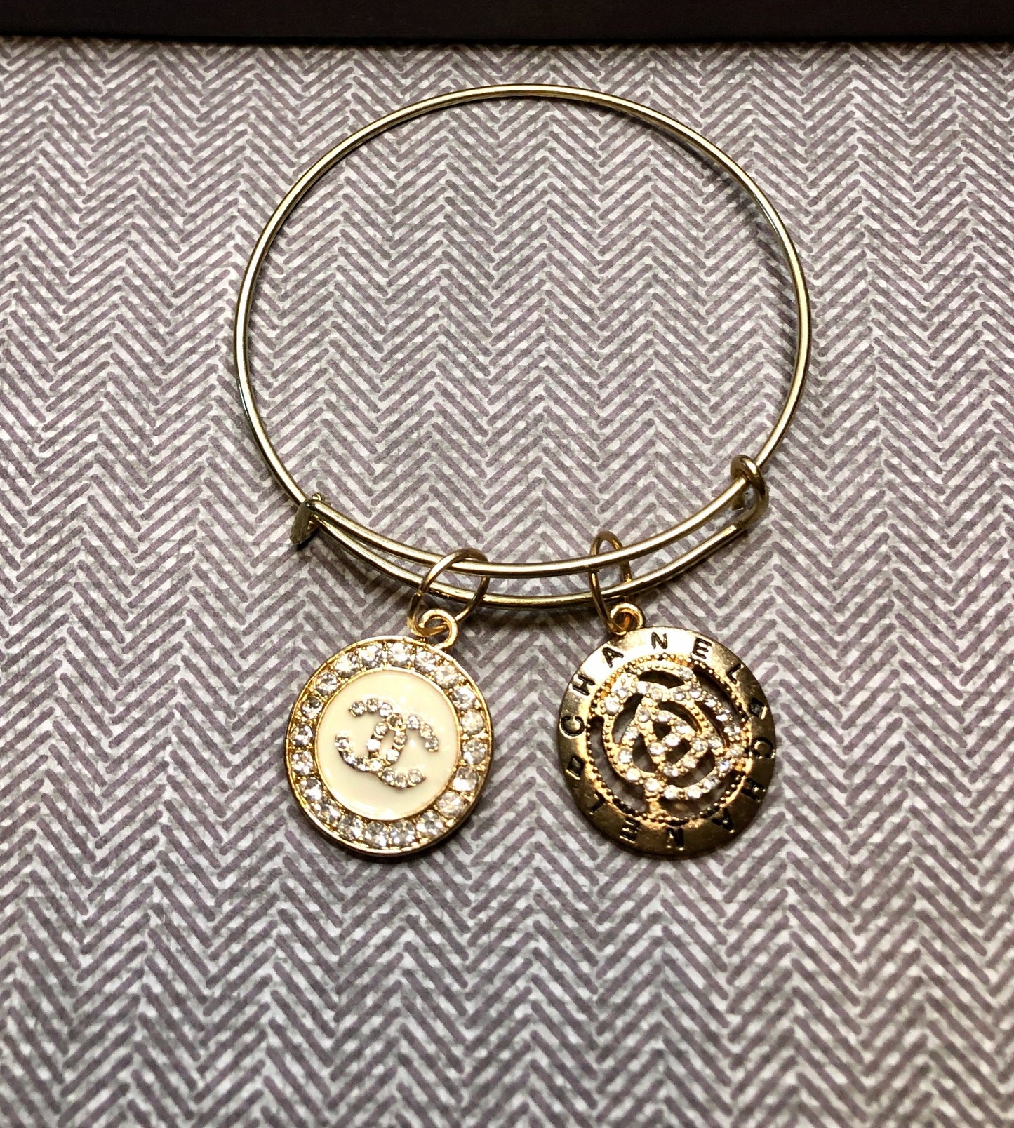 CC White & Gold Charmed Bangle