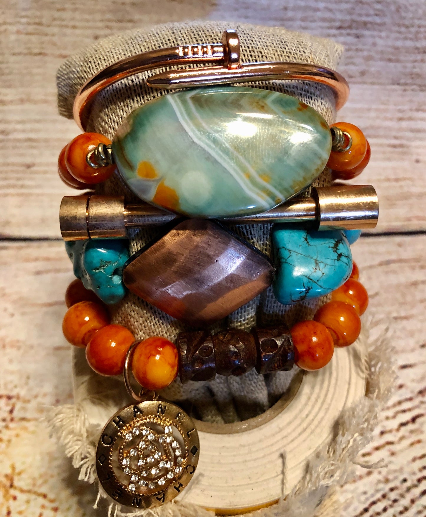 Turquoise Chain & Stone Stack