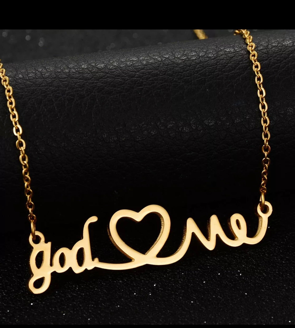 God Loves Me Silver Stainless Steel Inspirational Necklace