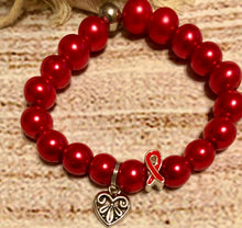 Red Awareness bracelet Dangled Heart