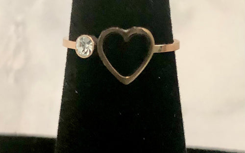 Fashion Open Heart Ring with Diamond