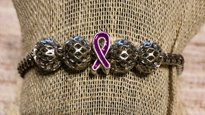 Purple Awareness Snake Link Charm single VII