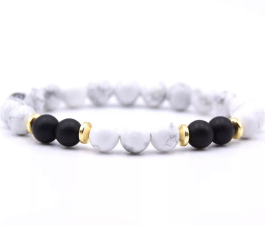 Aromatherapy Essential Oil Diffuser Bracelet Howlite Stones