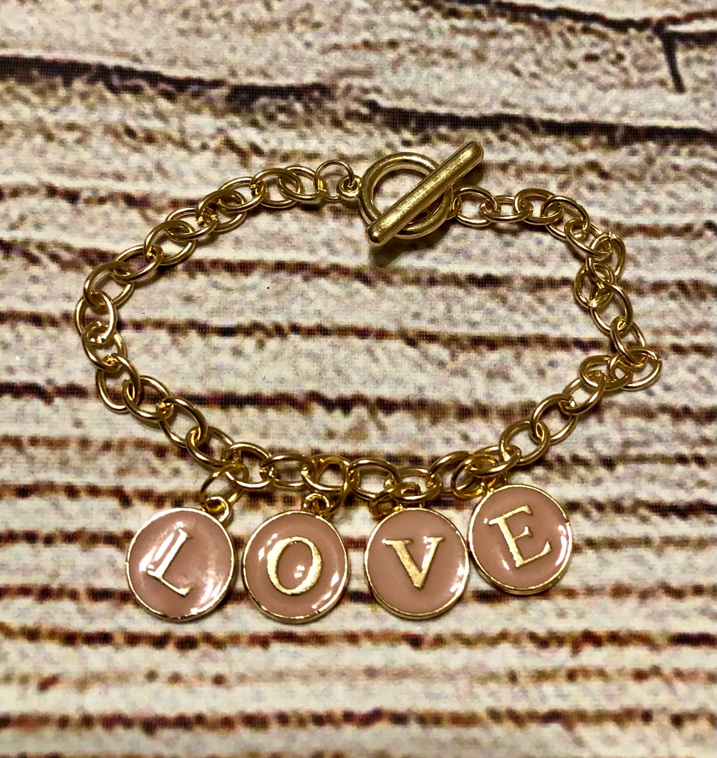 Gold Love Linked Charmed Bracelets