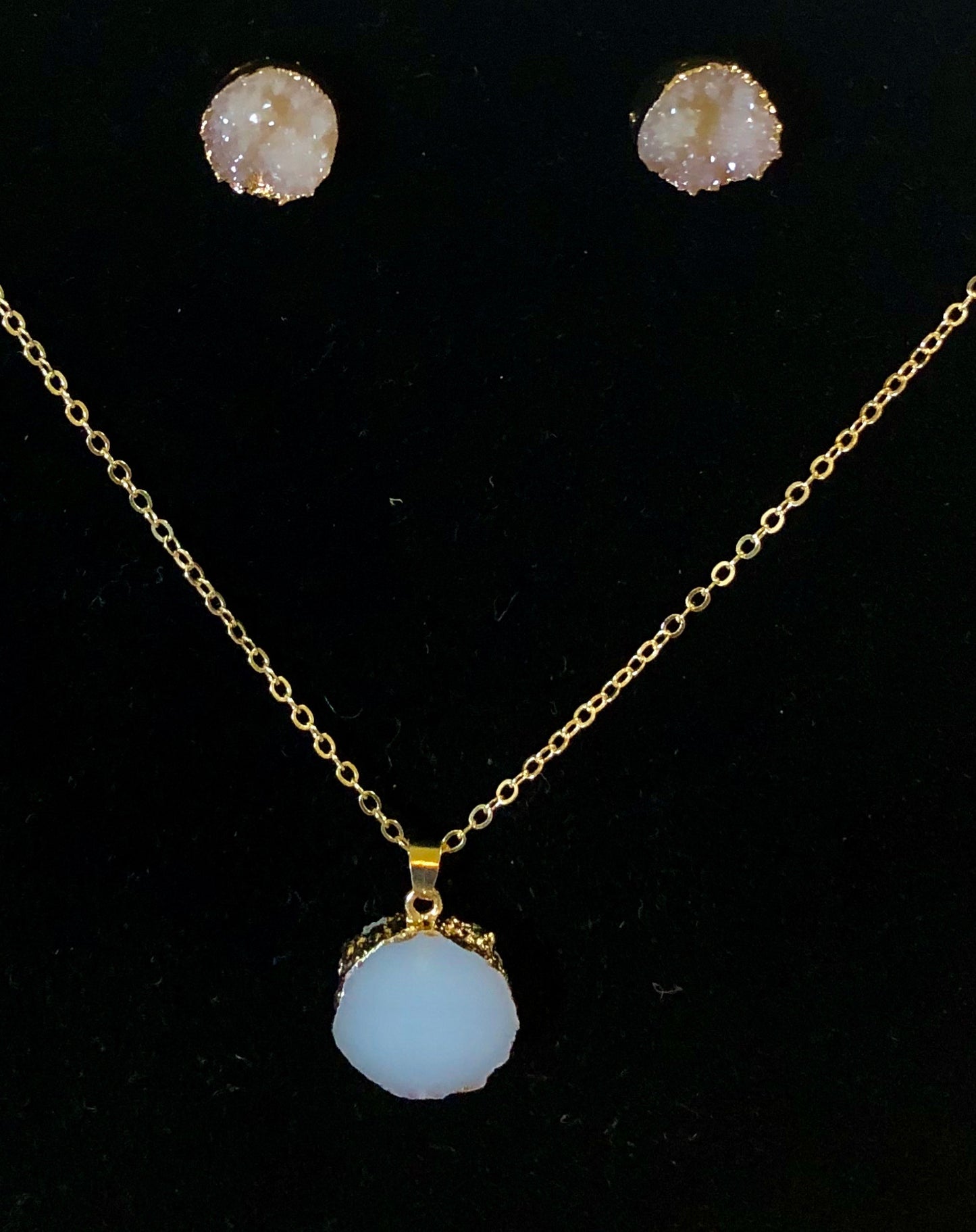 Druzy Stone Blue iridescent Set