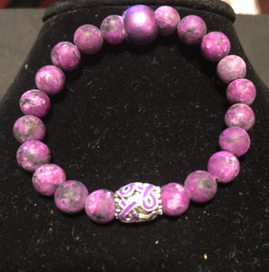 Purple Stone Awareness Bracelet
