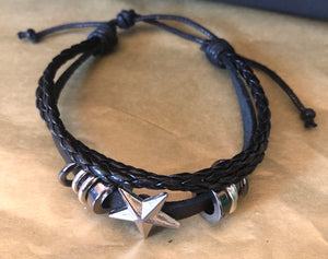 Leather Star  Bracelet