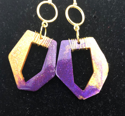 Purple & Gold Hoop Ring