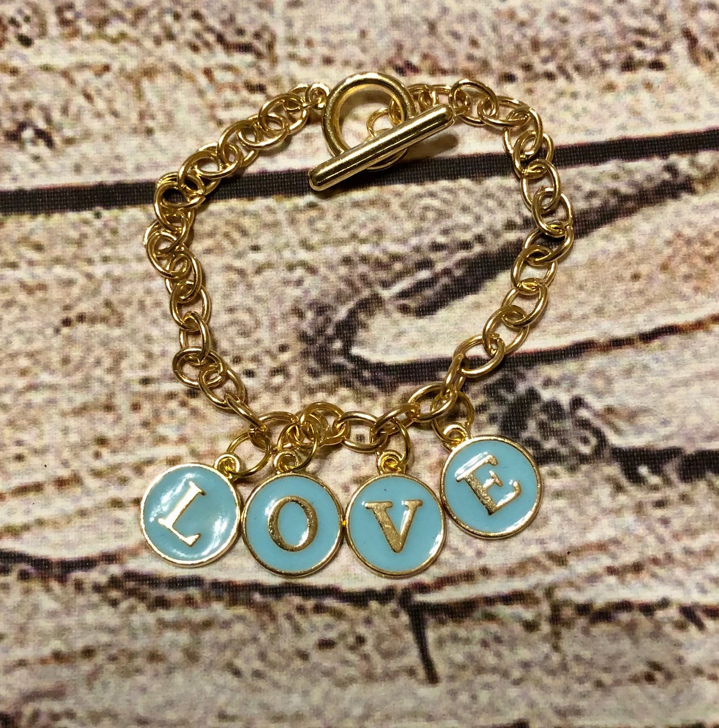 Gold Love Linked Charmed Bracelets