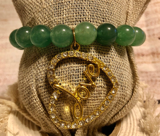 Love Charm Malachite Beaded Bracelet