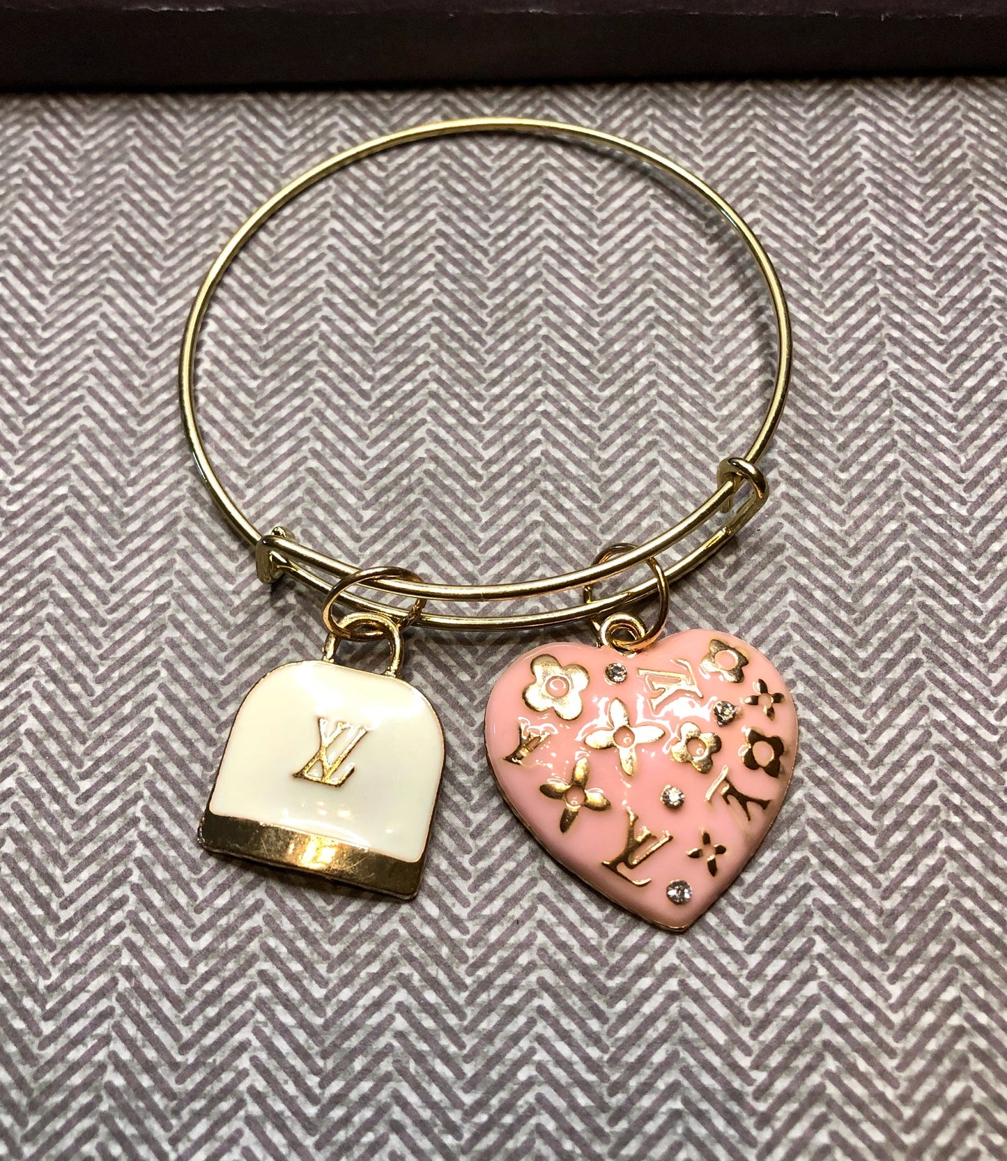 LV Pink and White Gold Bangle