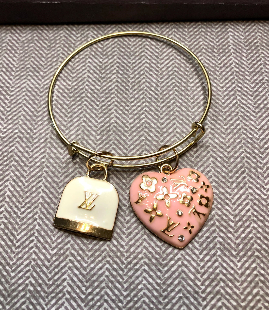 LV Pink and White Gold Bangle