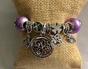 Mother’s Love Charmed Bracelet Purple Matt