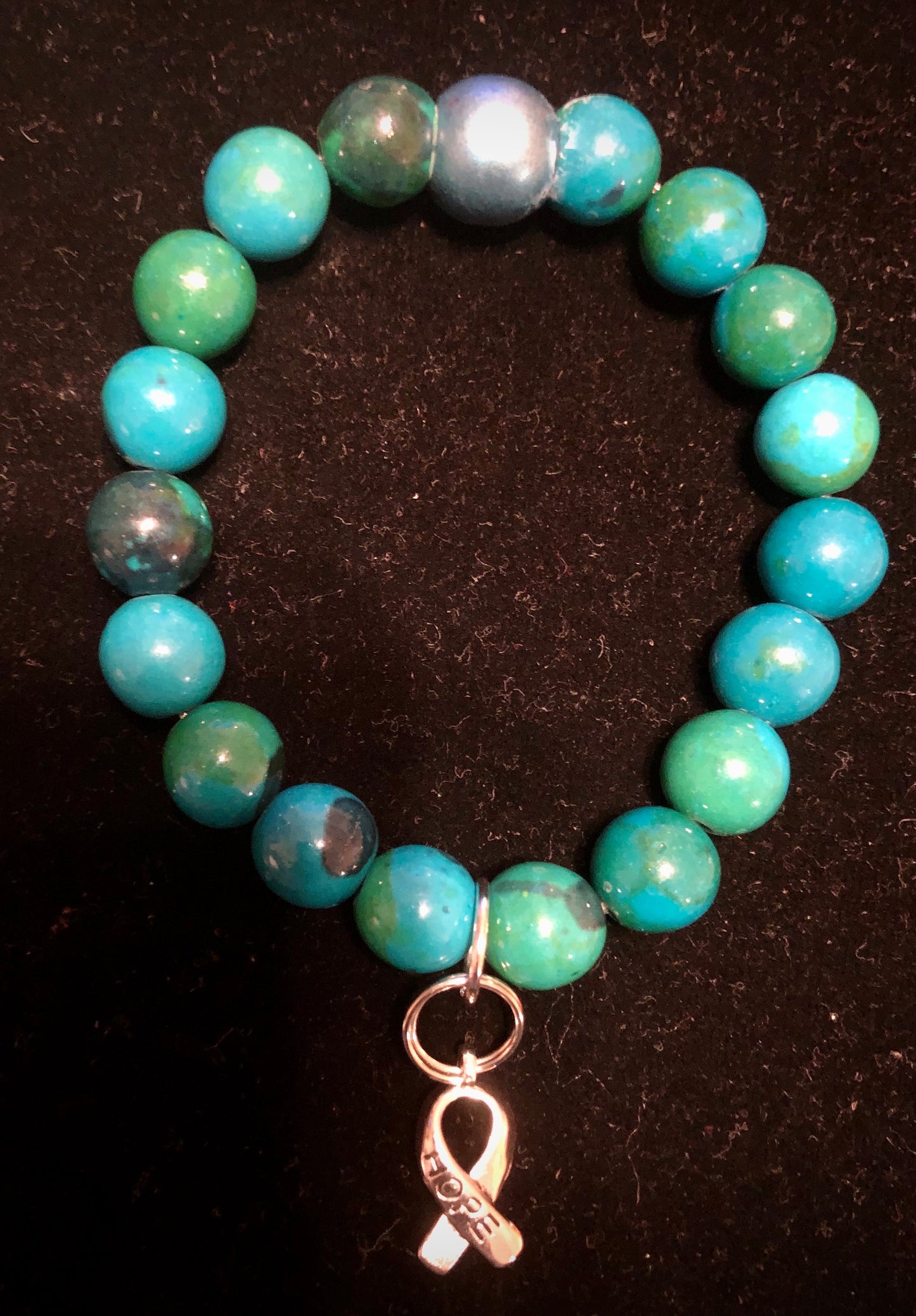 Teal Stone Awareness Bracelet