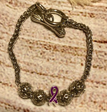 Purple Awareness Snake Link/Silver OrnamentsVIIII