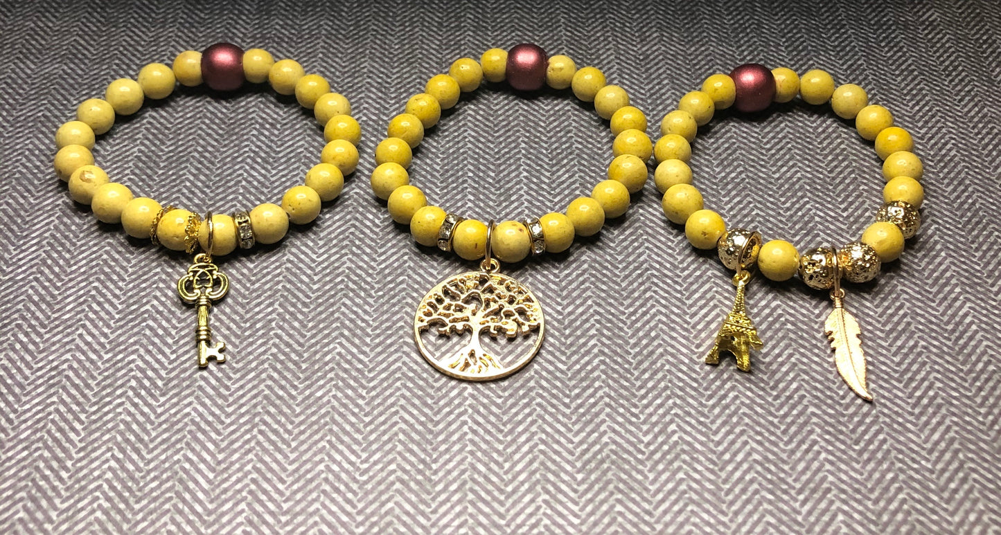 Sand Charmed Stack Bracelet