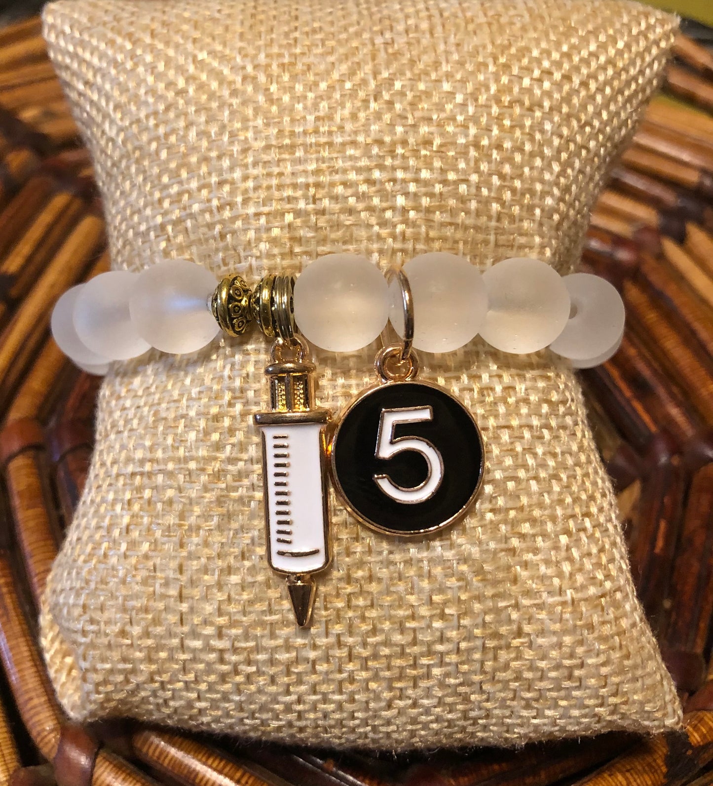 Nurse  Frosted White No.5 Charmed Bracelet