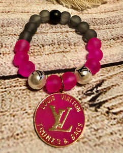 LV Hot Pink Frosted beaded Bracelet