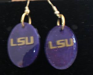 LSU Purple Oval earrings