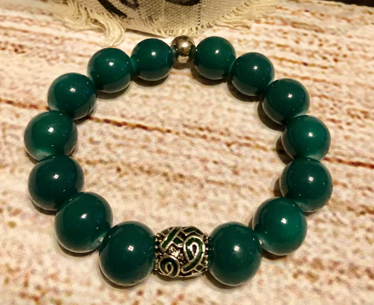 Green Awareness Beaded Bracelet IV