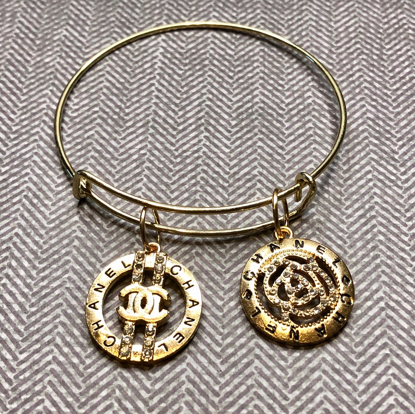 CC Double Charm Gold Bangle