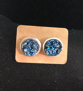 Blue Turquoise Silver Stud