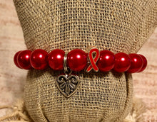 Red Awareness bracelet Dangled Heart