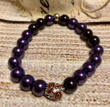 Purple Amethyst Satin Awareness Charm Bracelet II