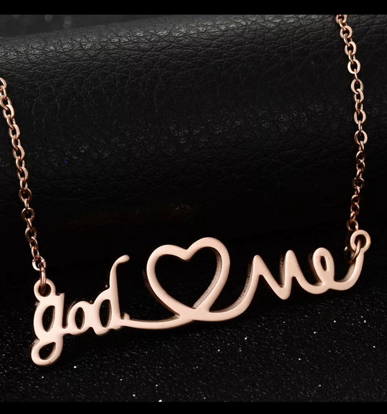 God Loves Me Silver Stainless Steel Inspirational Necklace