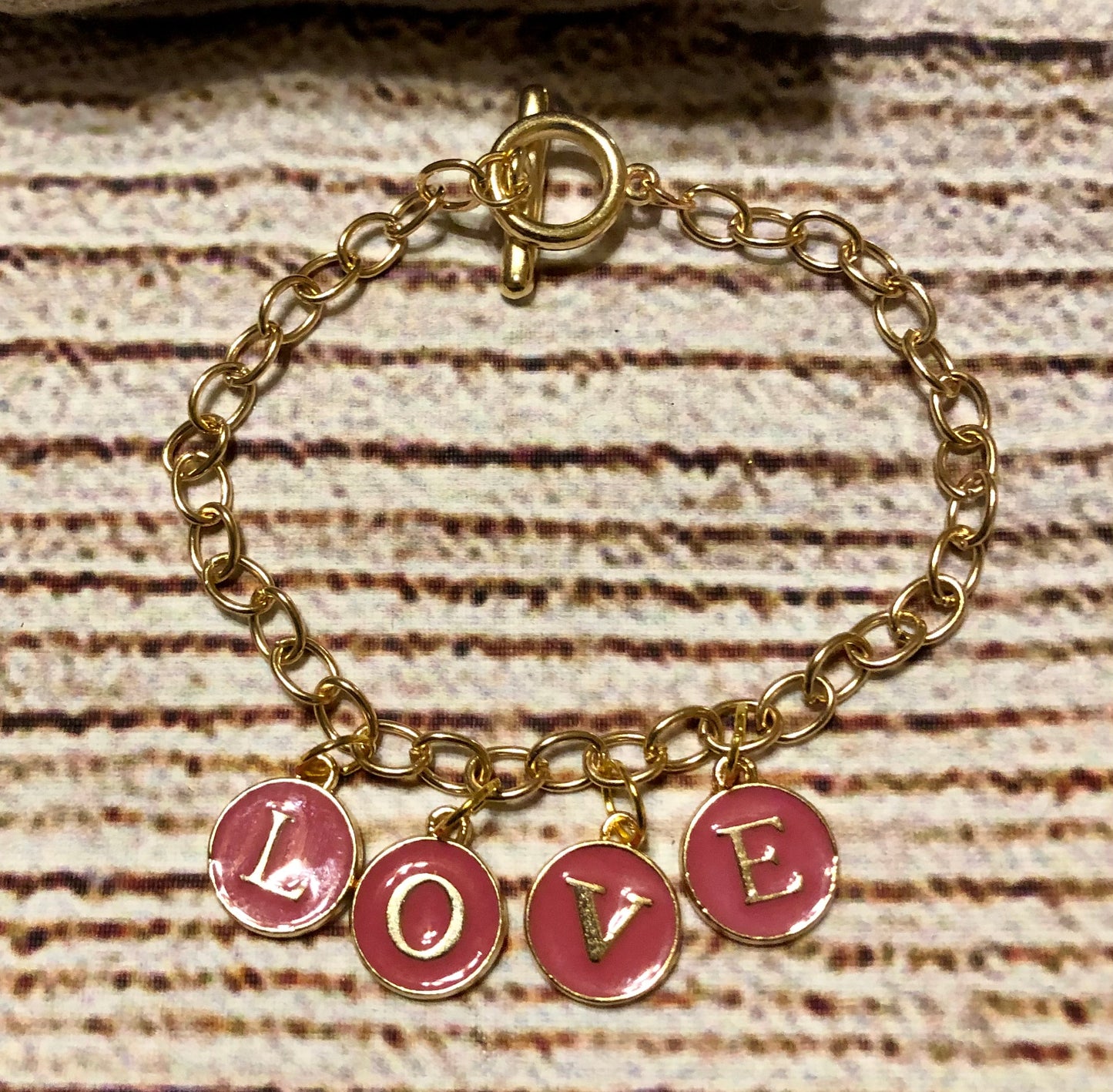 Gold Love Linked Charmed Bracelets