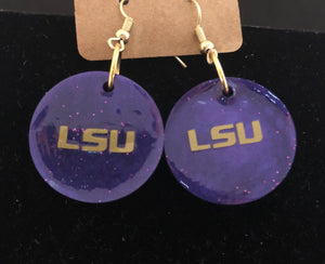 LSU Purple Round earrings