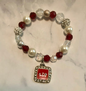 Delta Crystal Charmed Bracelet