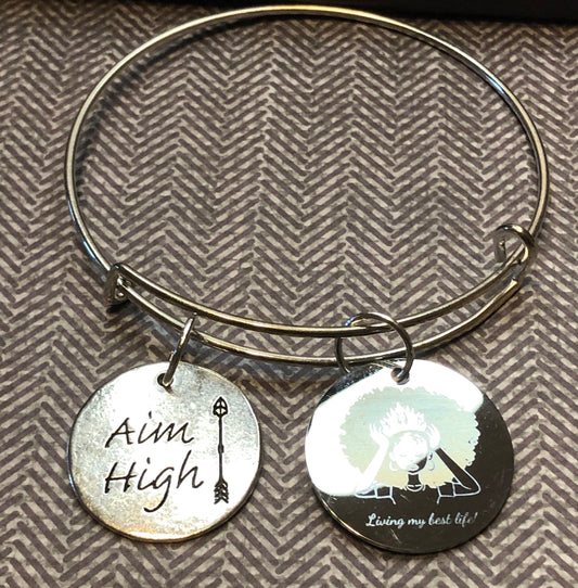Silver Aim High Bangle